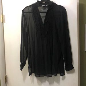 Black Chicos size 2 long sleeve cute top